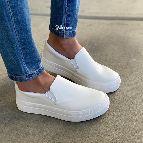Fabutiq Shoes - White slip on sneakers